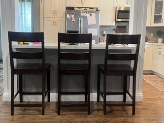 3 Pottery Barn Bar Stools Solid Wood