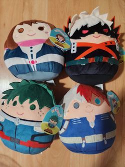Squishmallows My Hero Academia MHA Plush Set Uraraka Bakugo Deku Todoroki
