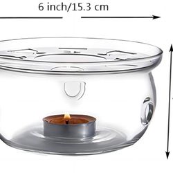 2 Glass Teapots And 1 Warmer