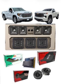 NEW FULL BASS AND VOICE PACKAGE KICKER AUDIO CUSTOM BOX SILVERADO OR SIERRA SINGLE CAB 2019-up
