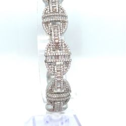 925 Sterling Silver CZ 8.5” Bracelet 36.75g 12.7mm 199328/3