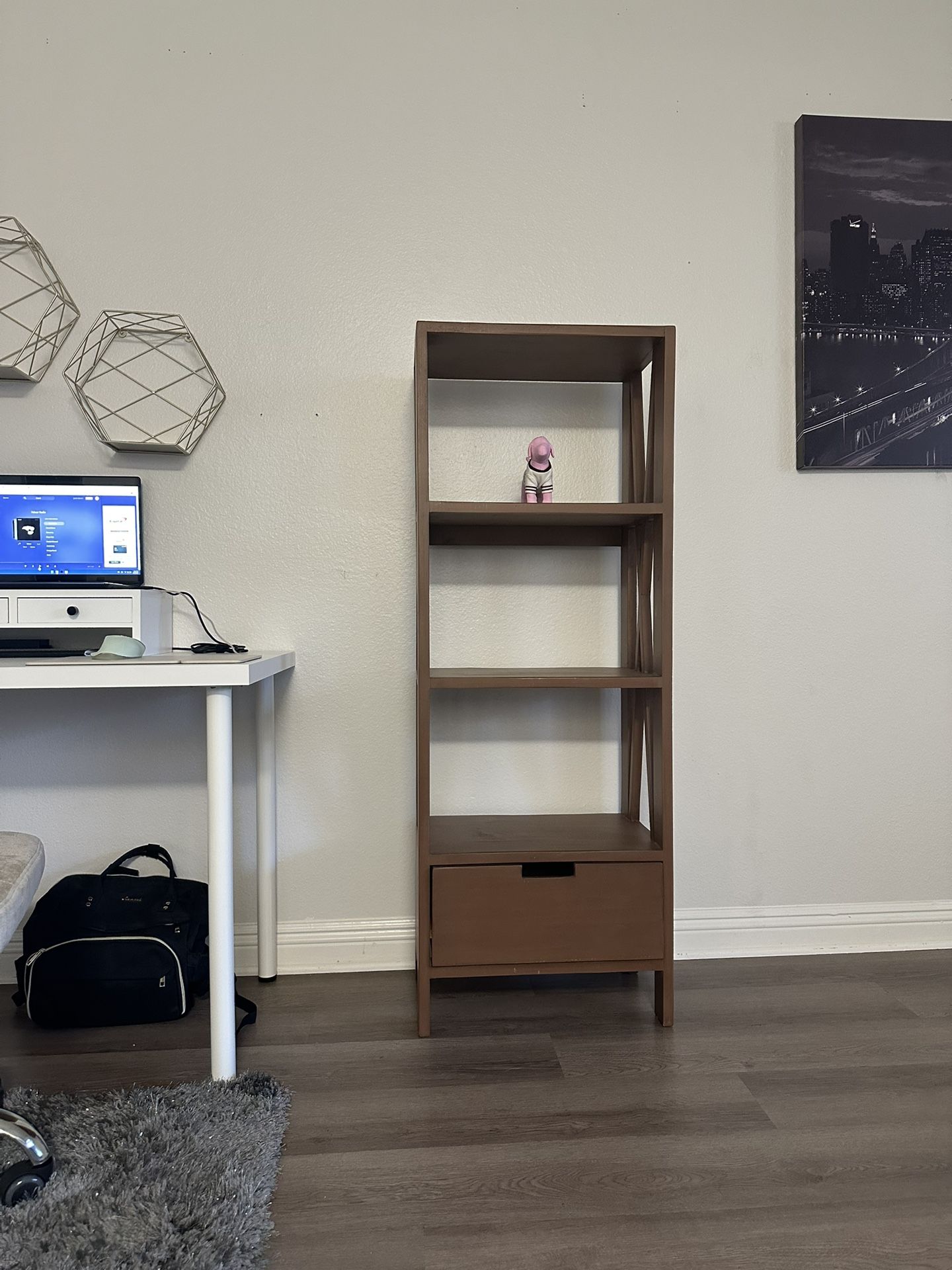 Chestnut Brown Bookshelf w/ Storage