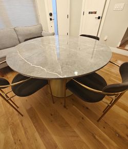 Dining table and four chairs