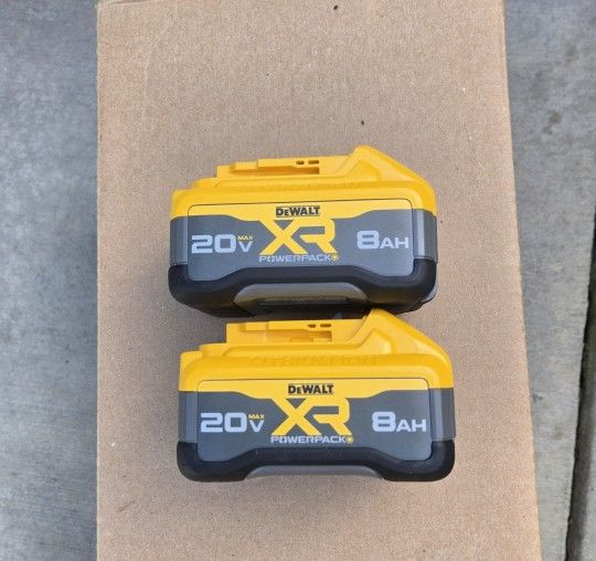 Dewalt 20v Batteries Powerpack 8.0 Ah XR Brand New Price For Both 