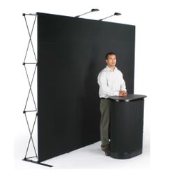 Displays2Go 10FT Trade Show Display Booth + Counter + LED Lights – $499 OBO