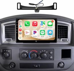 Car Stereo Radio Dodge Ram 2006-2012, Durango 2005 2006 2007 2008, Wireless CarPlay Android Auto, 10” Touch Screen Head Units, Backup Camera