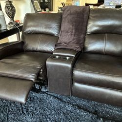 2 X 2 Seater Theater-Style Leather Auto-Reclining Sofas