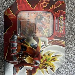 Pokemon Paradox Destinies Gouging Fire ex Tin