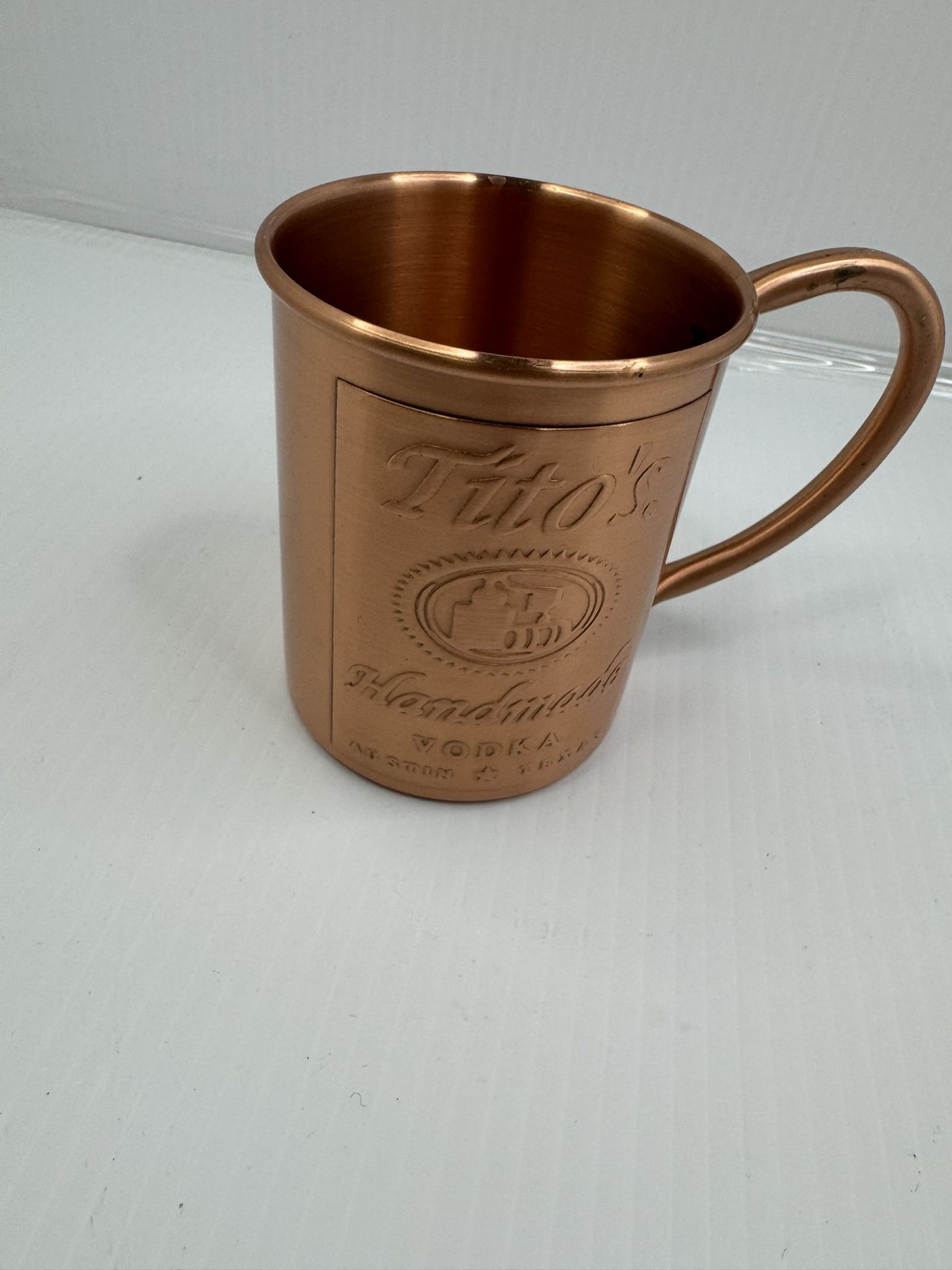 Tito's Handmade Vodka Solid Copper Mug Cup Austin Texas Barware Moscow Mule Used