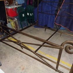 Canopy Bed Frame - Wrought Iron Brass Colored King Size Bed Frame