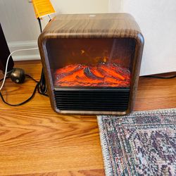 New box Small Portable Space Heater for Indoor use with Realistic 3D Flame, Mini Electric Fireplace Heater
