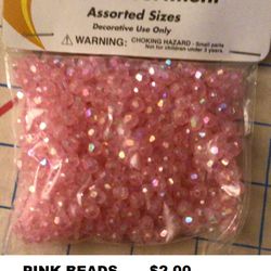 Pink Beads - New In Sealed Package