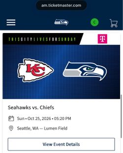 2 Seahawks vs Chiefs (10/25) Delta Club Section 239 tickets