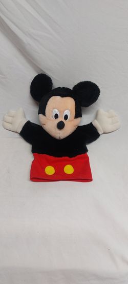 Mickey Mouse Hand Puppet Plush Soft Fabric 10" Vintage Disney Applause