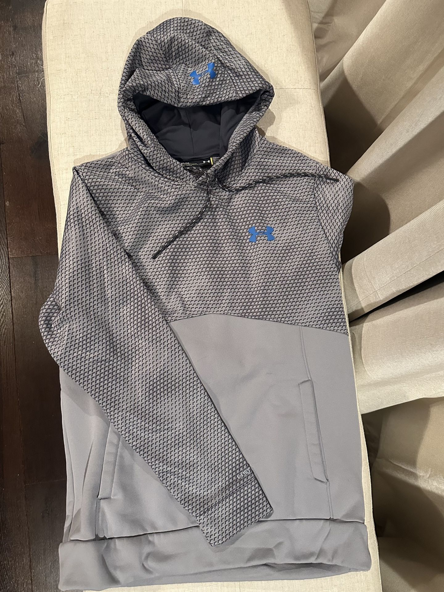 Under Armour Men's Storm Armour Fleece Patterned Pullover Hoodie Steel/Gray/Blue