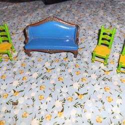 Mattel Cast Iron Furniture 1980s Couch Sofa And Chairs