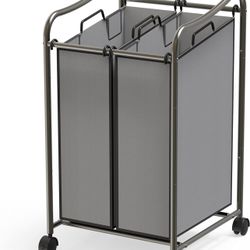 Simple Houseware 2-bag clothing sorter, dark gray