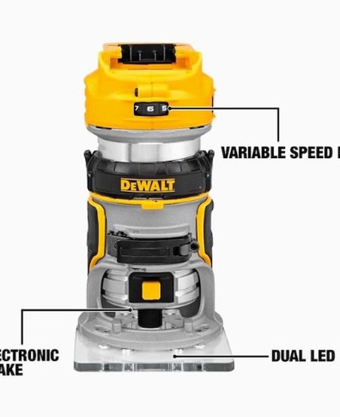 DeWalt 1/4-in Variable Speed Brushless Fixed Cordless Router (Bare Tool Only)