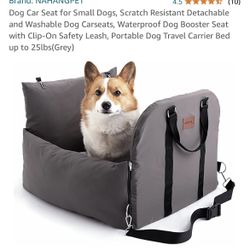Dog Car Seat for Small Dogs, Scratch Resistant Detachable and Washable Waterproof Grey New in Box 