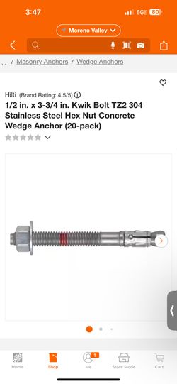 Concrete Anchor Bolts