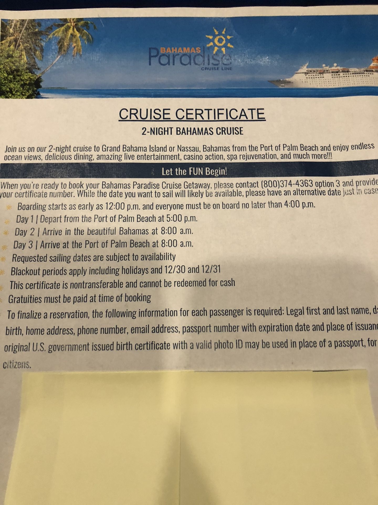Free Bahamas Cruise For 2