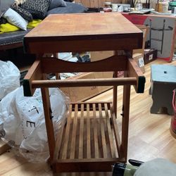 Brown Wooden Rolling Table 