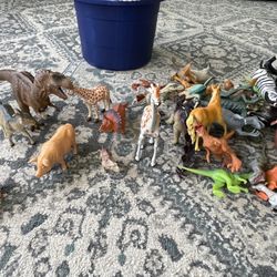 A Lot Of Animal Toys Dinosaurs Farm Animals Safari Animals