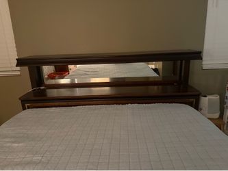 Broyhill Premier King bed storage bookcase headboard