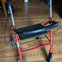 Drive Medical Four Wheel Walker Rollator with Fold Up Removable Back Support, $50