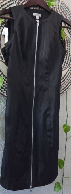 Cache black sleeveless front zippered dress size 2