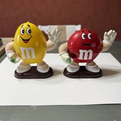 M&M’s Character Figurine Candy Dispensers - Yellow and Red (Set of 2)
