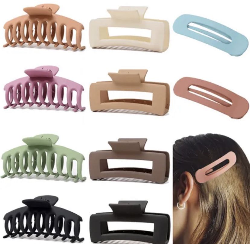 GQLV 10 PCS Large Hair Claw Clips for Women,4.4 Inch Big Banana Hair Clips for Thick Hair/Thin Hair,Nonslip Jaw Hair Clips,Butterfly Hair Clips ,Hair 