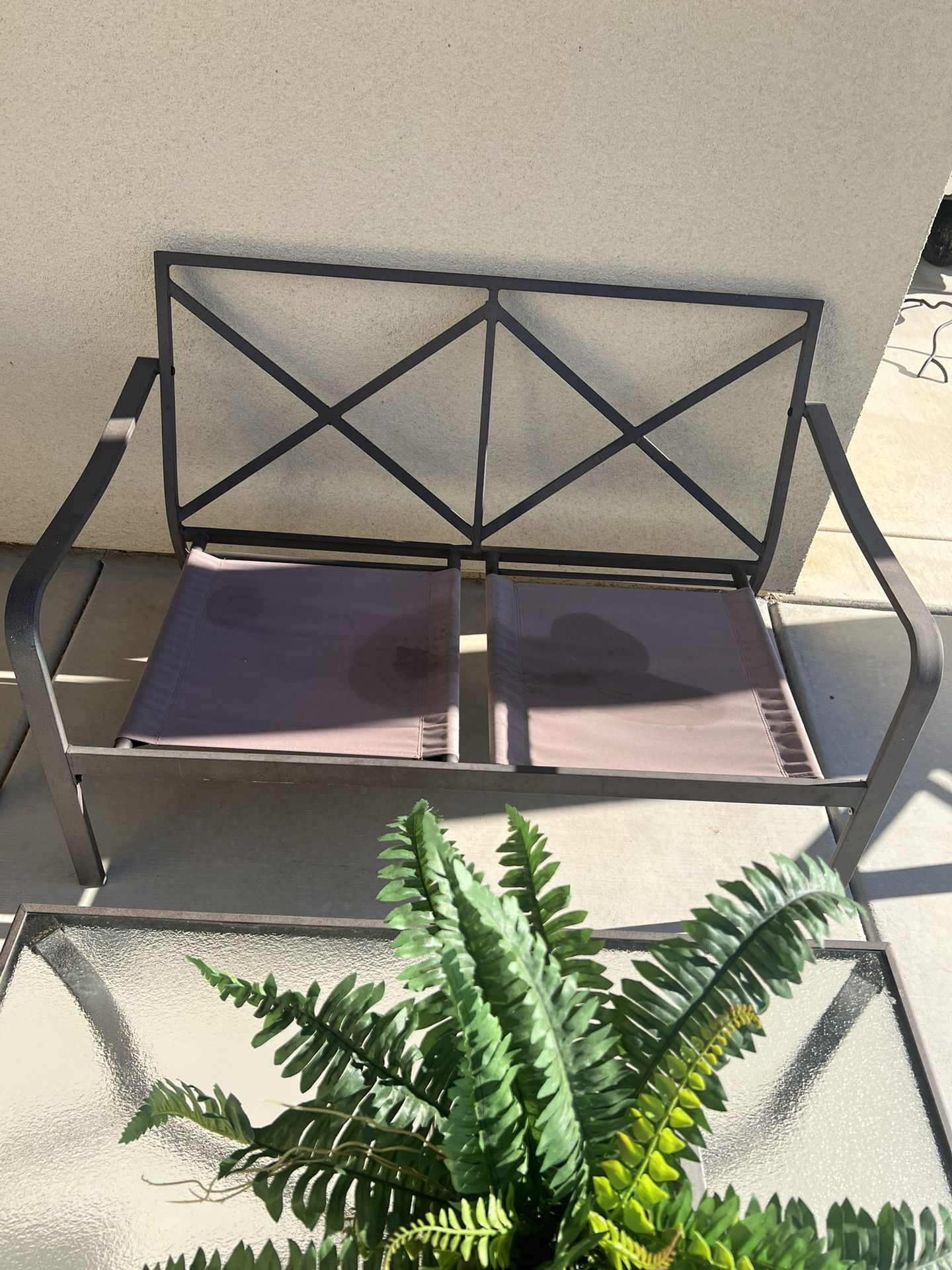 Metal Brown Loveseat