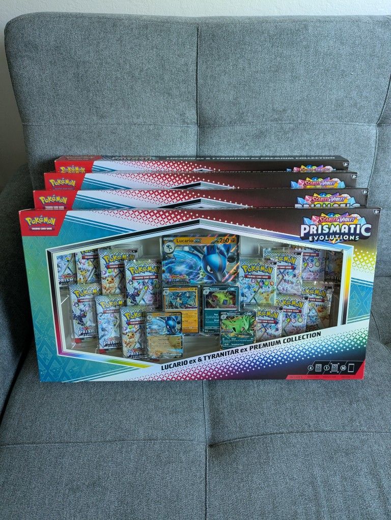 Prismatic Evolutions Lucario Tyranitar Box (Contains 14 Packs)