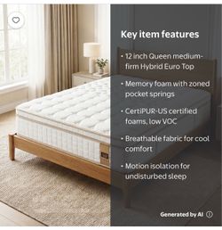 Queen memory foam mattress