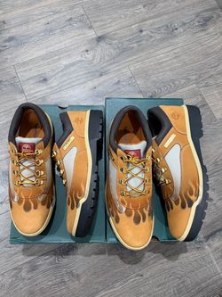 Loso Flames x Timberland Field Boot Low Wheat Nubuck Brown Size 10M & 13M