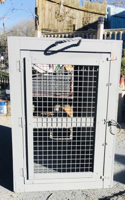 Travel Kennel- XXL - KENNEL- Solid Wood- Gray 