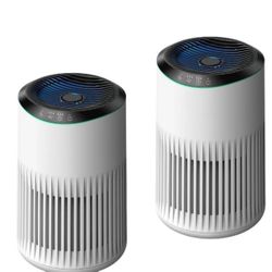 Air Purifiers with HEPA Filter for Bedroom Large Room, Remove 99.97% Dust up to 225 Sqft, White, 2 Pack