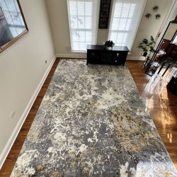 Large 9x13 Gray Gold Abstract Area Rug – Beverly Persian Rugs, Made in Turkey