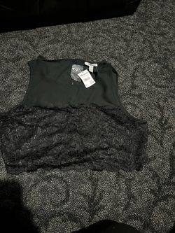 black lace crop top