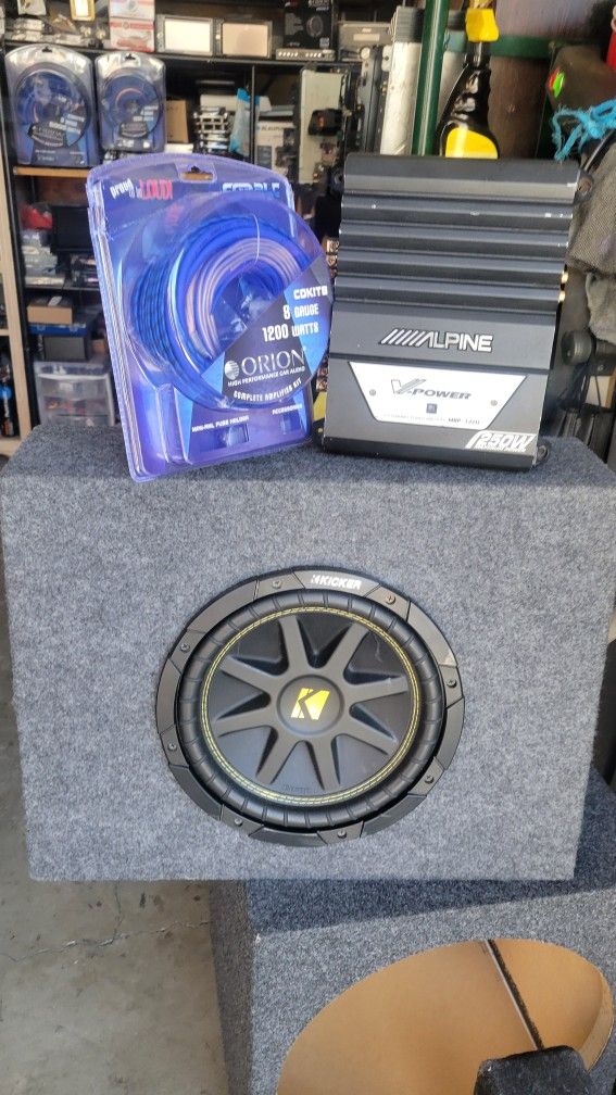 10inch Kicker And Amplifier Alpine And Wiring Kit