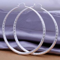 7.1 cm big hoops earing stirling silver