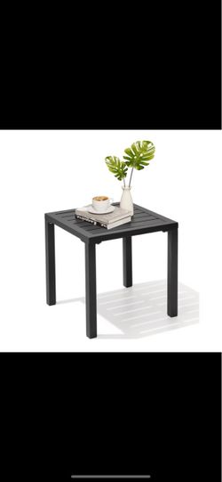 Pellebant Outdoor Side Table, Square All-Weather Aluminum Patio End Table, Black πβοΈ