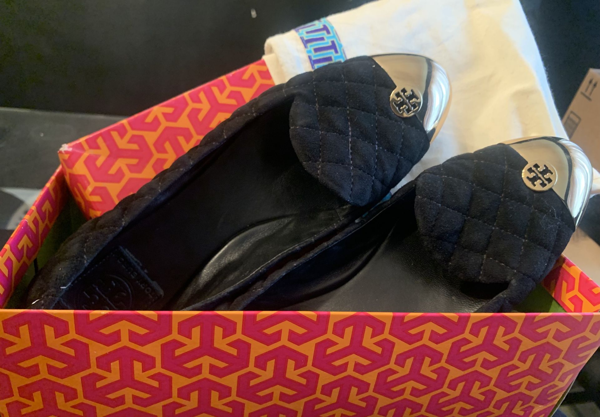 Tory Burch Black Flats