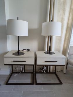 Pair of Nightstands w/ Built-In Power Outlets — Universal Furniture, Model Home