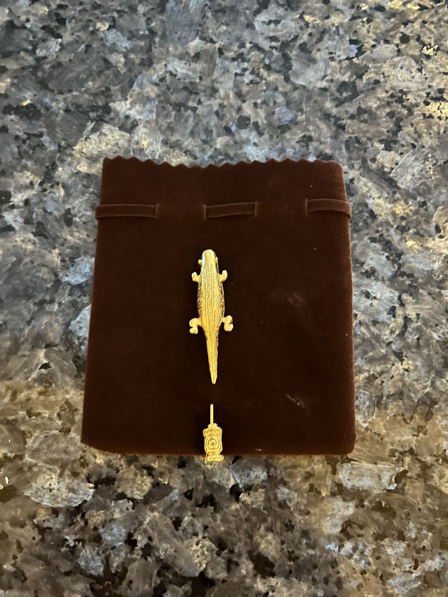 Alligator Gold Toned Pin New