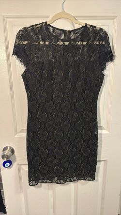 Supply & Demand Black And Gold Lace Dress 