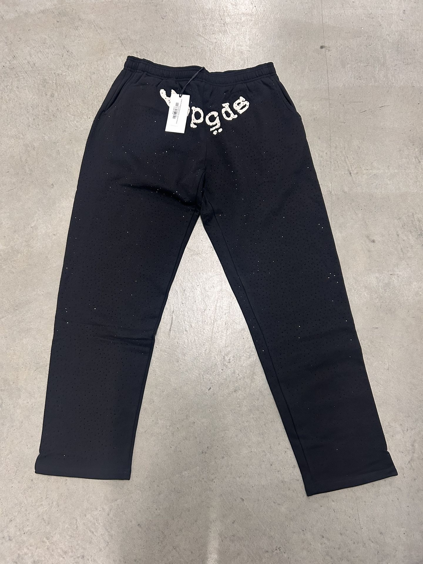 Black Sp5der Rhinestone Sweats 
