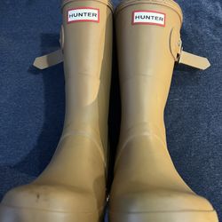 Hunter Original Short Rain Boots - Mens Size 8 - Tan 