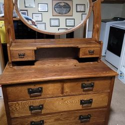 Antique Solid Oak Dresser